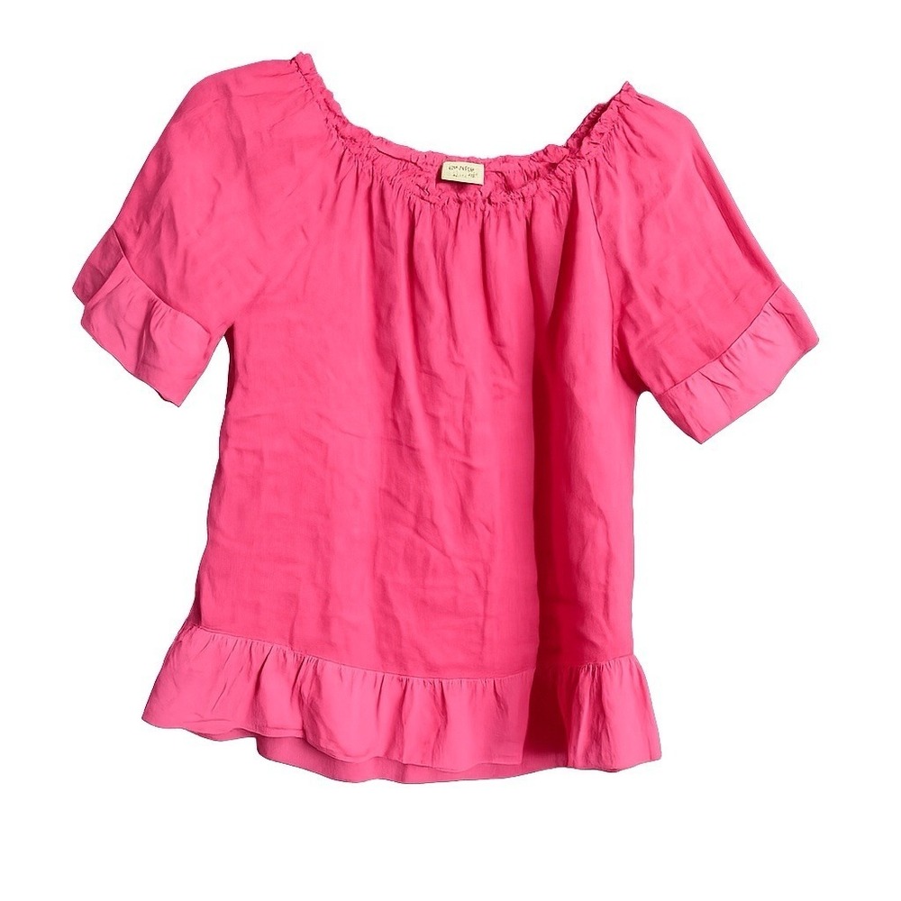 Terzo Millennio Linen Shirt Women's Large Pink Blouse Italy Lagenlook Boho